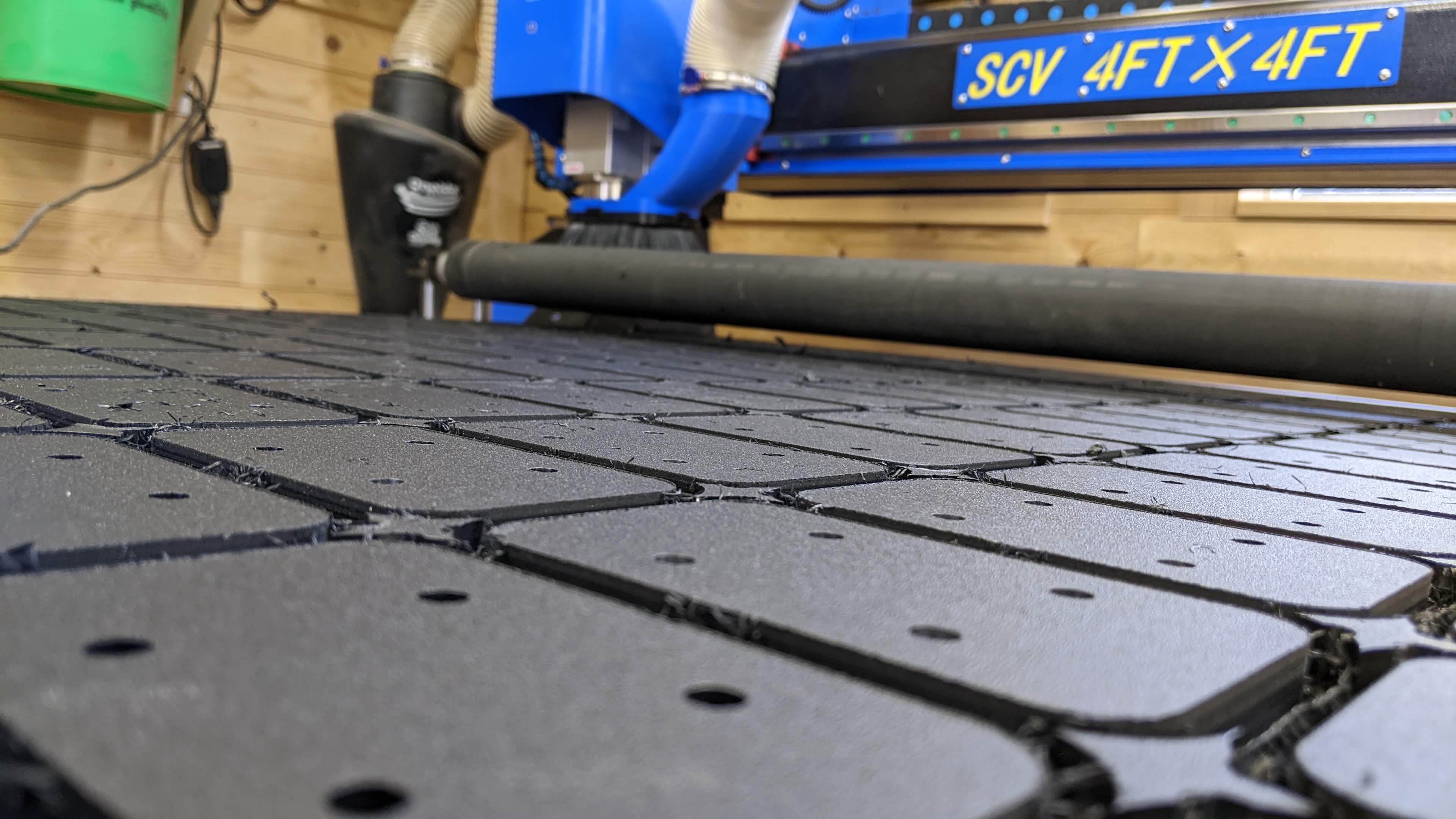 Batch production of handmade CNC dust boots at Pixels to Prototype workshop in Indiana