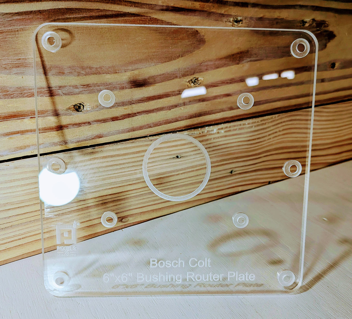 Acrylic Base for Bosch Colt Trim Router Large 6in x 6in - Pixels to Prototype