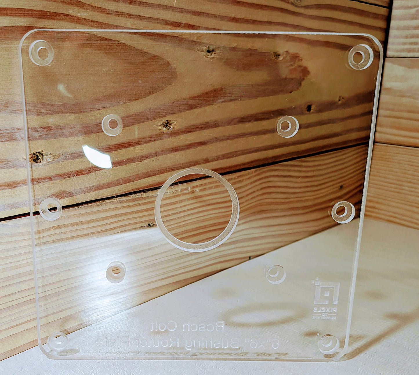 Acrylic Base for Bosch Colt Trim Router Large 6in x 6in - Pixels to Prototype