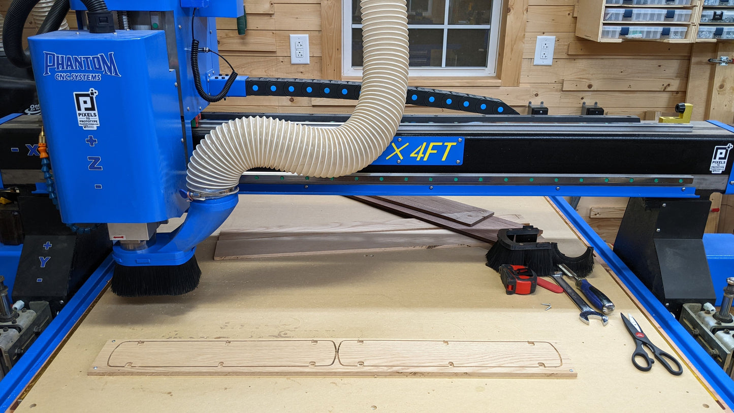 Phantom CNC 4x4 machine with P2P dust boot and spare brush skirts