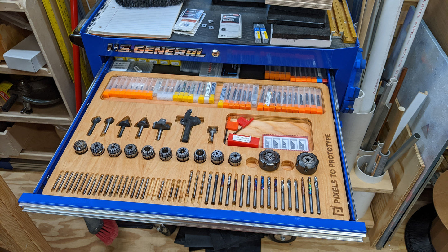 CNC End Mill Storage — Free Design Files | Organizes Bits, Collets & Tooling