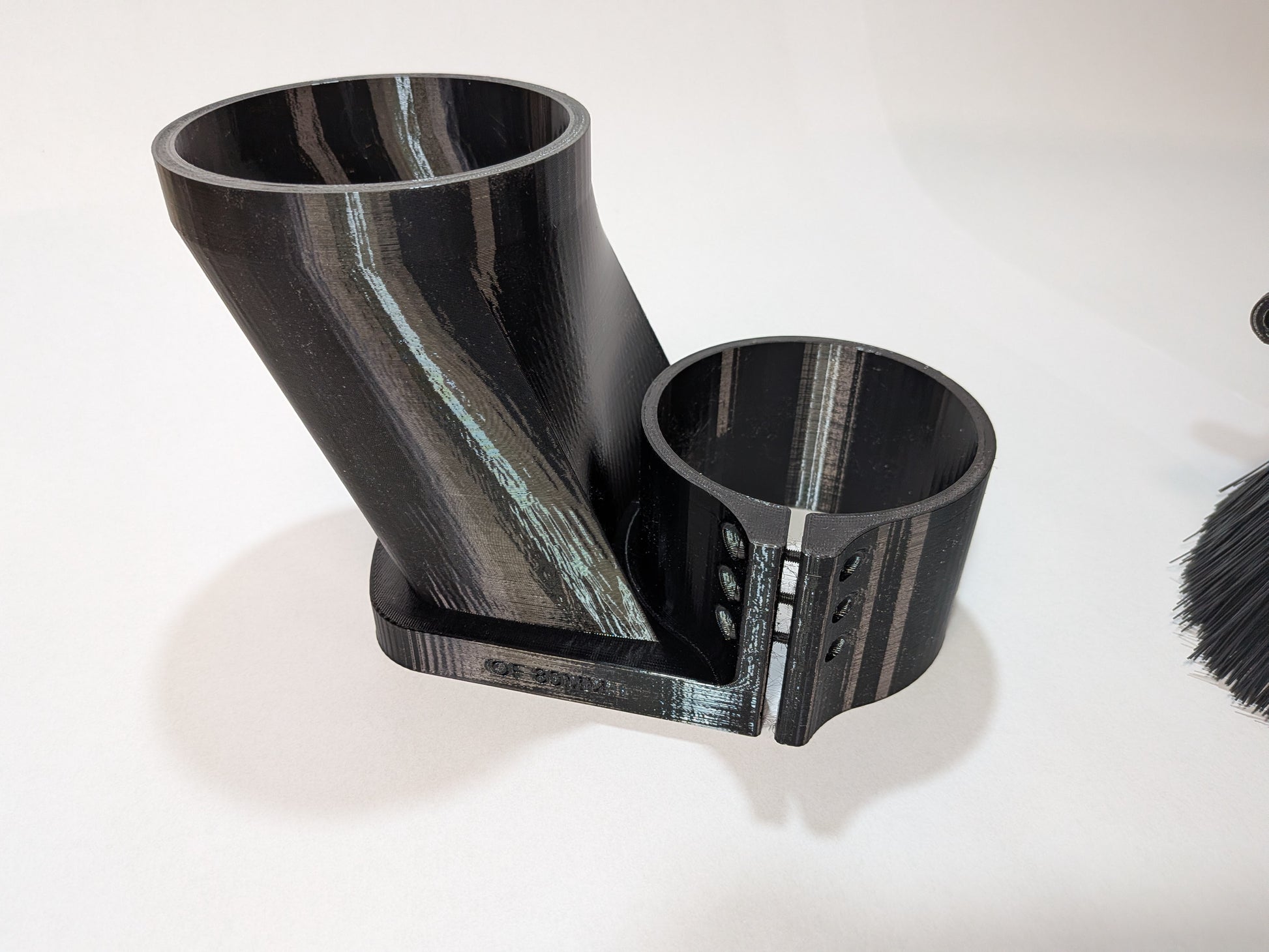 Onefinity Elite v4 dust boot body showing 80mm screw clamp and 4 inch hose port