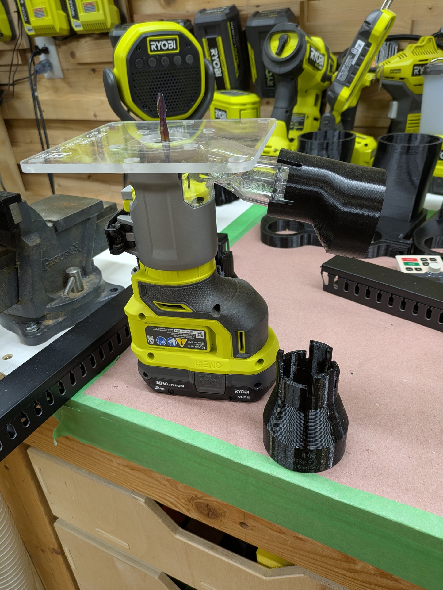 Ryobi Router Dust Hose Adapter P601 PCL424B ( Ridgid R86044 R2401 )