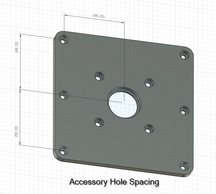 Acrylic Base for DeWalt DWP611 and 20v DCW600B Trim Router Large - 6in x 6in - Pixels to Prototype