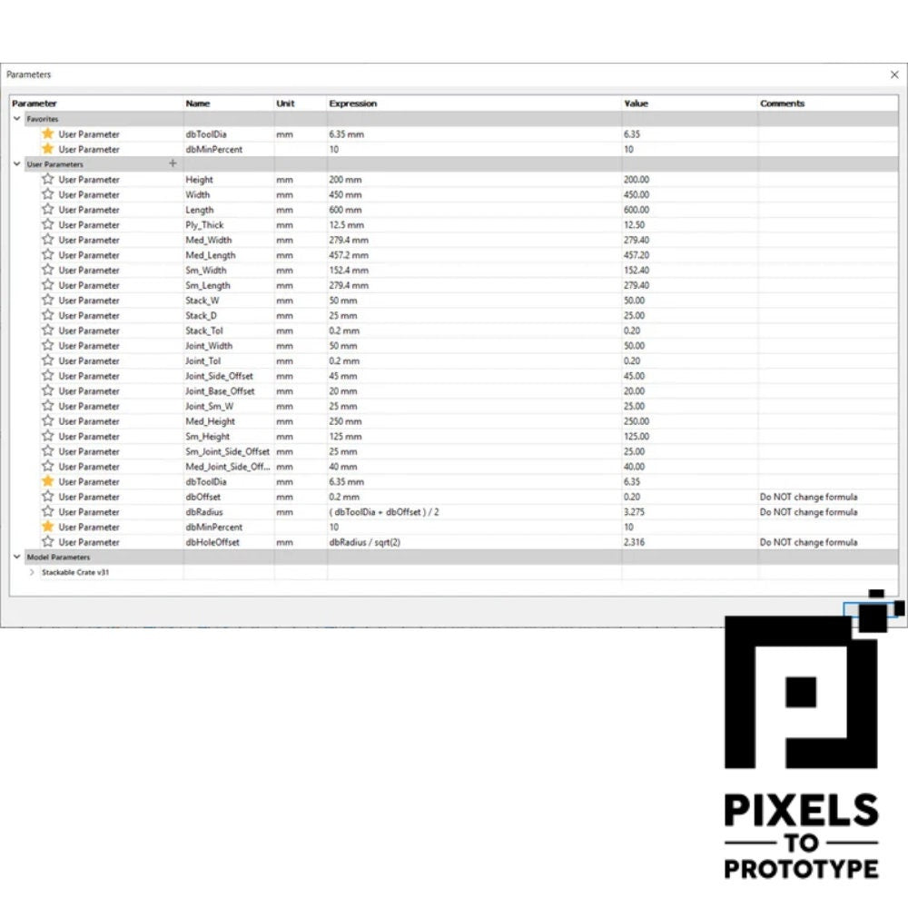 Stackable Crate - 3 Sizes - Design Files for CNC (.f3d, .step, .skp, .dxf, .dwg, .stl)