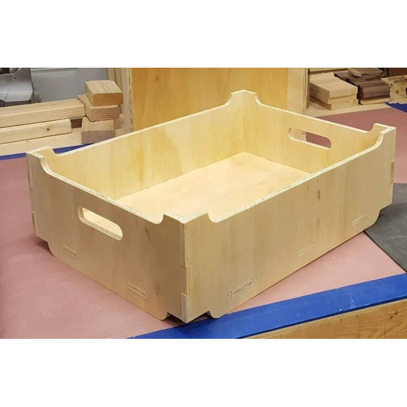 Stackable shop storage crate CNC files three sizes overview