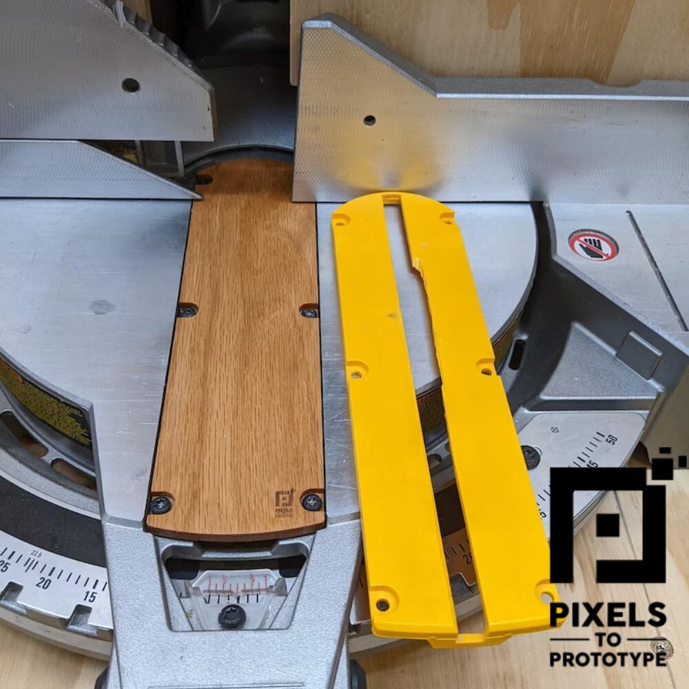 DeWalt DW715 Miter Saw Zero Clearance Insert - Pixels to Prototype - Woodworking DW703 DW704 DW705 DW706 DW716