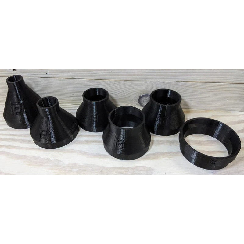 P2P CNC dust boot hose adapters in 1.25 to 4 inch sizes