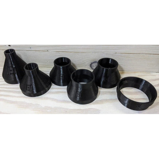 P2P CNC dust boot hose adapters in 1.25 to 4 inch sizes