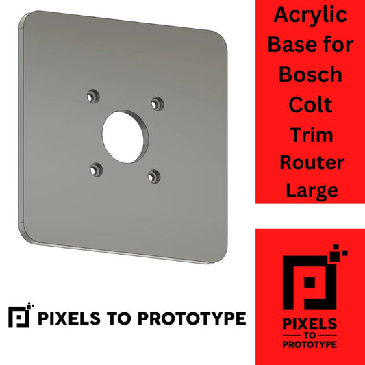 Acrylic Base for Kobalt KR 124B-03 Trim Router Large 6in x 6in - Pixels to Prototype