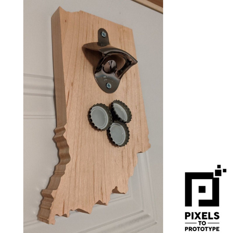 Magnetic Indiana Bottle Opener