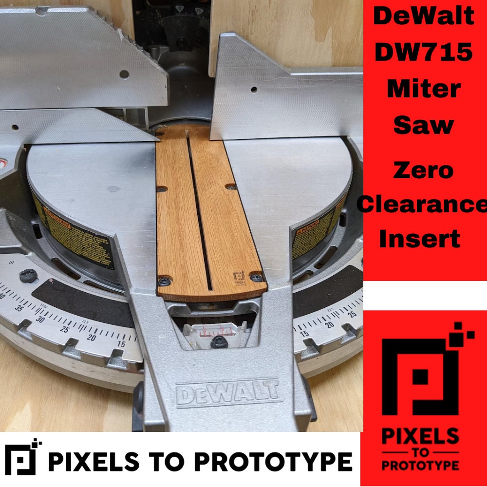 DeWalt DW715 Miter Saw Zero Clearance Insert - Design Files - DXF, SKP, STEP, F3D - Pixels to Prototype - fast download