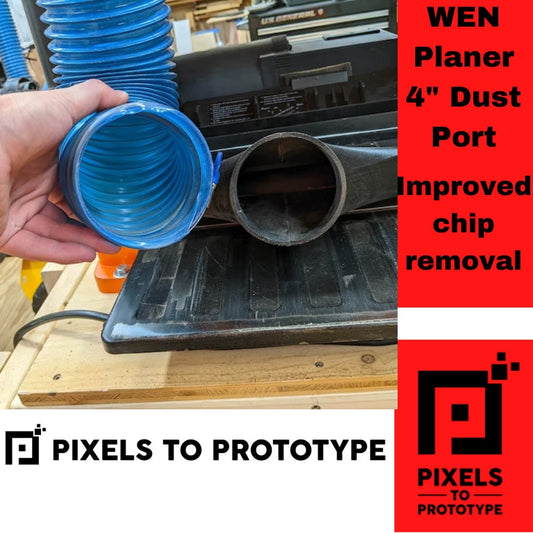 WEN Planer 4" Dust Port Upgrade!  Improved chip removal! Pixels to Prototype WEN 6552T WEN 6550T 6552 6550 Craftsman CMEW320