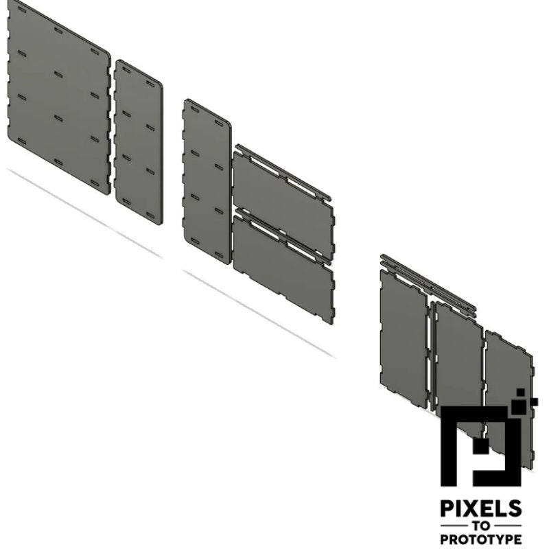 4-Shelf Flatpack Storage Unit - Design Files - Download Now!  Pixels to Prototype