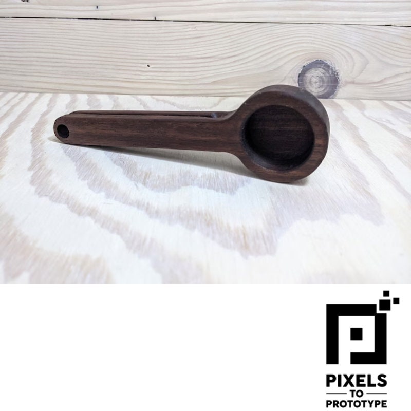 Walnut Hardwood Coffee Scoop - 2 sizes - Pixels to Prototype - Coffee Clip Spoon