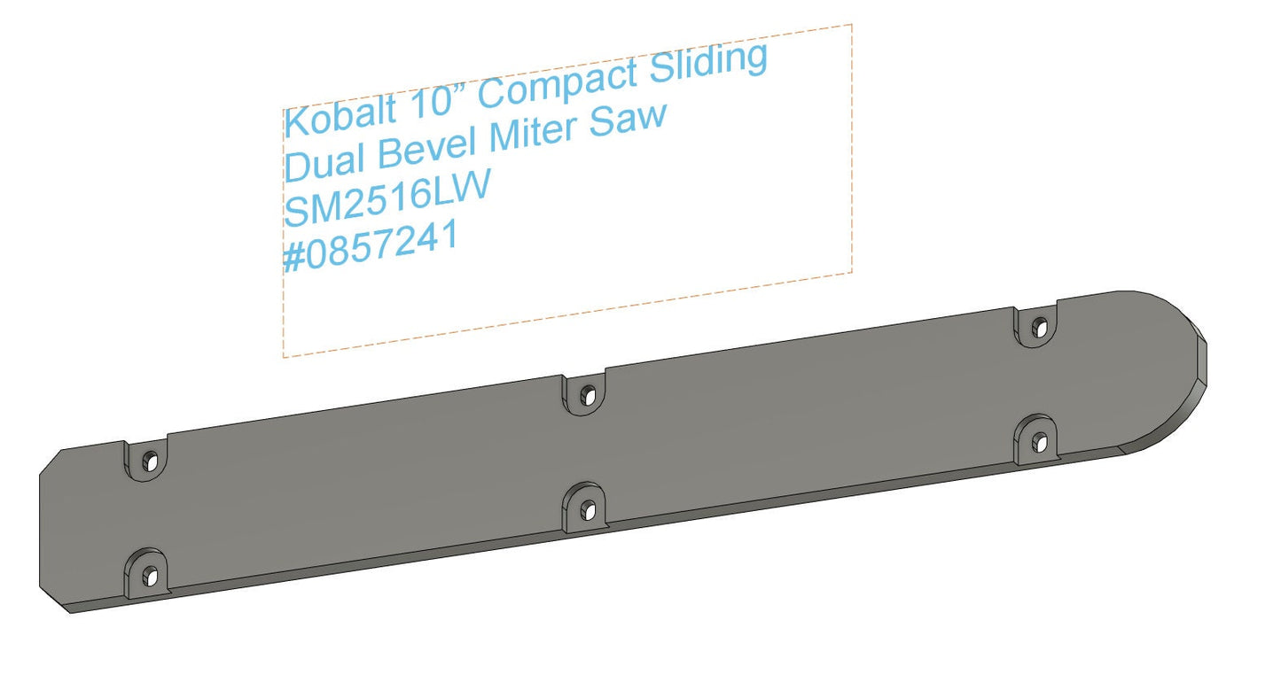 Zero Clearance Insert for Kobalt 10" Miter Saw SM2516LW - Pixels to Prototype Multiple Hardwood options!