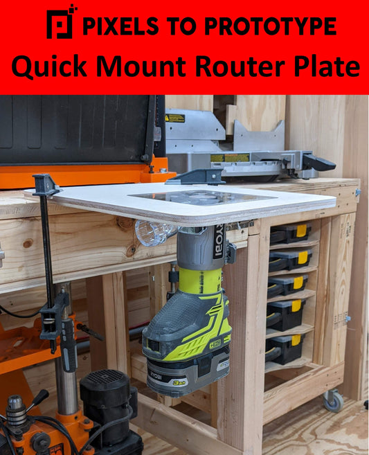 Quick Mount Router Base! Fits 6" Pixels to Prototype Router Plates!