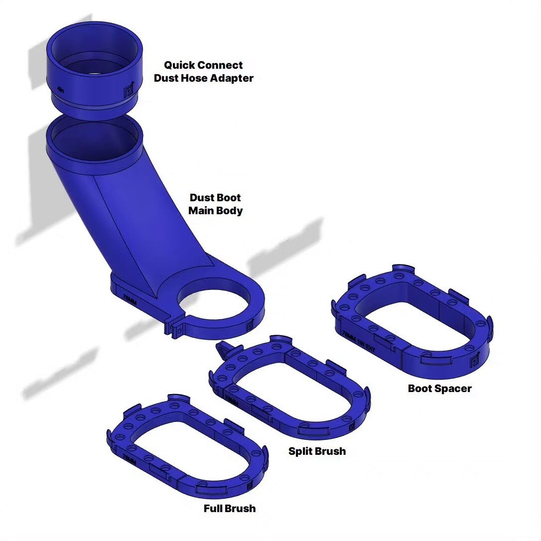 Spacers for P2P v3 Dust Boots 1in, 1/2in - Pixels to Prototype - Shark, Onefinity, XCarve, CNC4Newbie, Shark