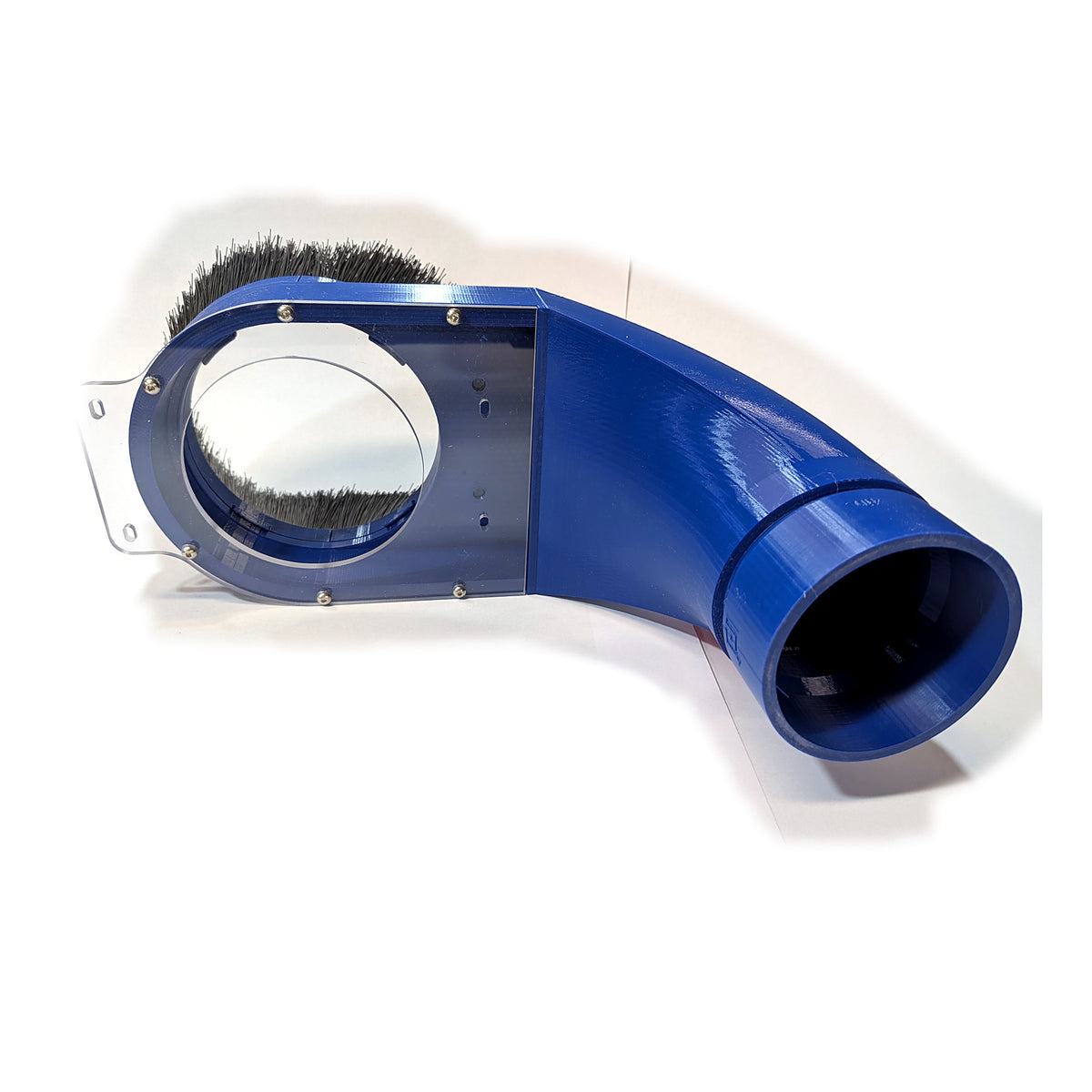 Phantom ATC CNC dust boot in blue with 4 inch hose port and brush ring for Atomic and Reaper machines